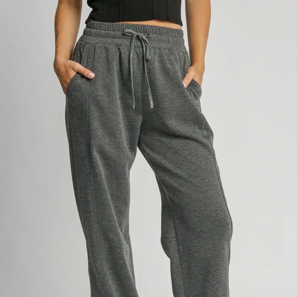 Umgee Full Size Drawstring Wide Leg Pants with Pockets